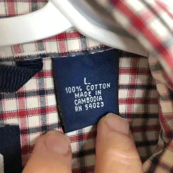 GAP  Dress Shirt White/Red/Black Size Large - Picture 9 of 16